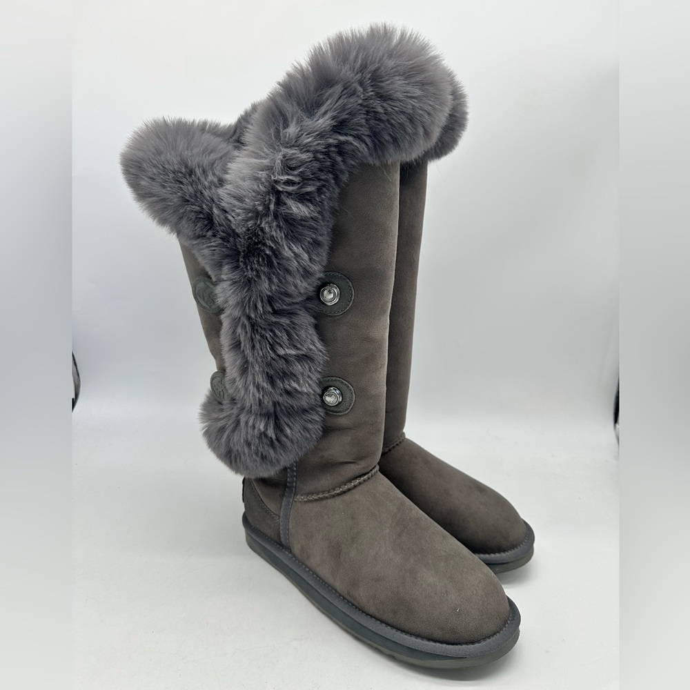 Australia Luxe Collective Nordic Tall dark Gray Suede Boots size 9 NWT in Box